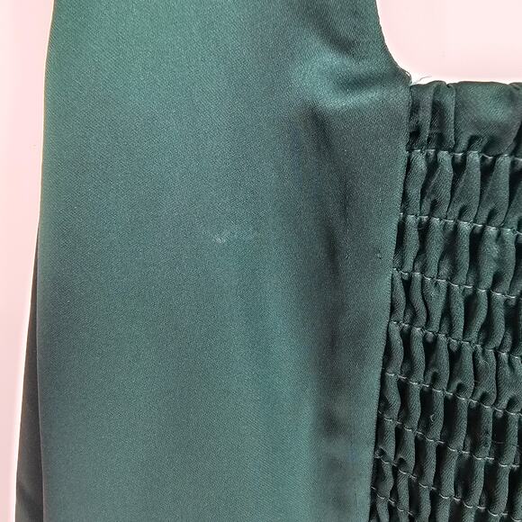 Wild Fable Emerald Green Corset Satin Holiday Dress Ballet Cottage Romantic NWT - Picture 10 of 12